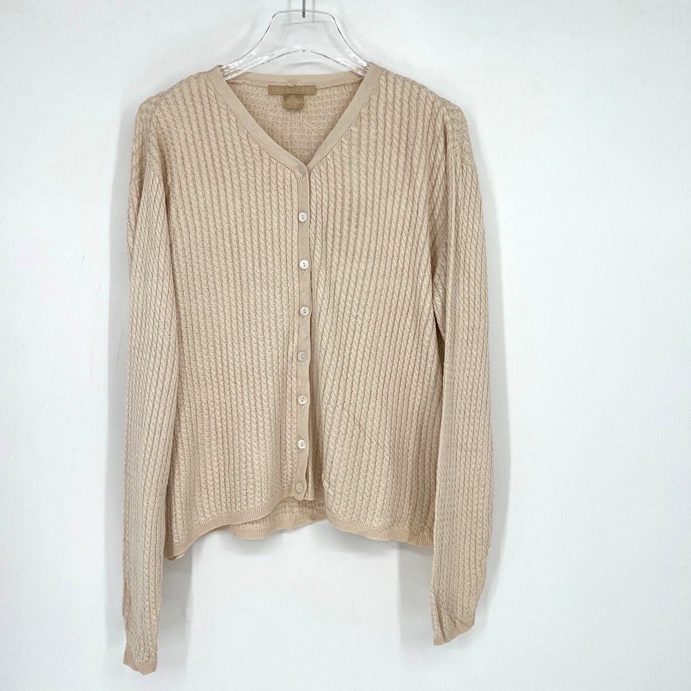Studio 121 Silk Cardigan Womens XL Quiet‎ Luxury Old Money Classic Minimalist